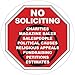 No Soliciting Sign for House - No Solicitation/Solicitors Decal for Home and Business - Static Window or Door Cling - Approx. 5 x 5 inches
