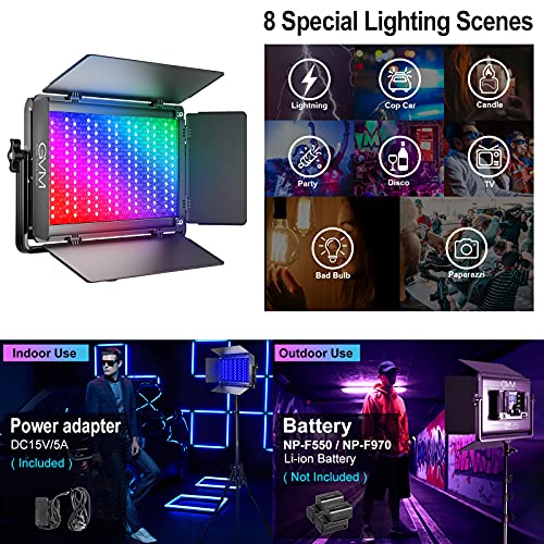 Gvm 1500D Rgb Led Video Light, 75W Video Lighting Kit With Bluetooth Control, 3 Packs Led Panel Light For Photography, Youtube Studio, Video Shooting, Broadcasting, Conference, 1128 Led Beads #TOP2