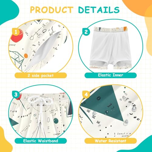 Bolaz Toddler Boys Swimwear Swim Trunks with Compression Liner 4T Mathematical Formulas4