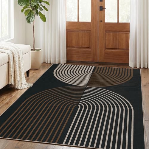 GarveeHome Rainbow Jute Rug 4x6, Washable, Non-Slip
