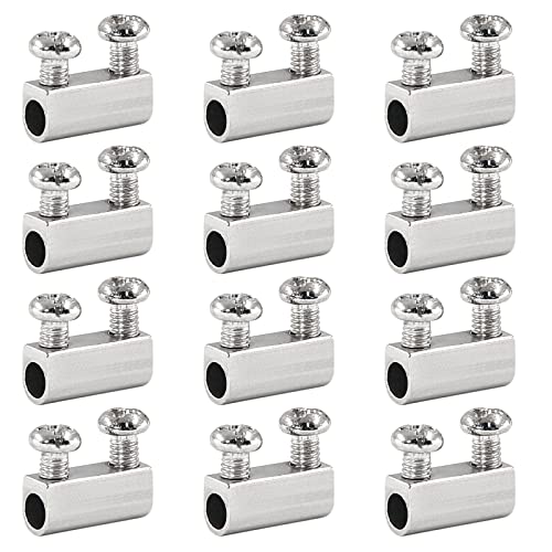 Biaungdo 12 Pcs Stainless Steel Wire Rope Cable Clamp, Adjustable New Upgrade Double Hole Wire Rope Clamp Fastener