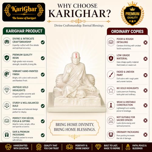 Image of KariGhar Swami Samarth Idol Multicolor Resin Figurine Perfect for Car Dashboard, Office and House Warming 2.5 inch