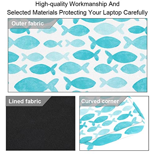 Sac ordinateur portable 13 à 14 pouces poisson bleu bandoulière - 3