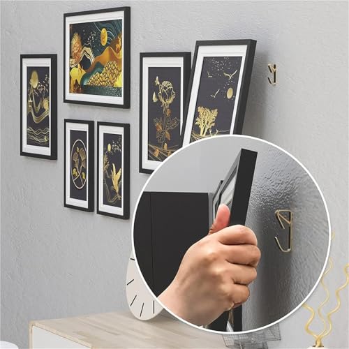Image of Picture Hangers 15 Pcs Picture Hanging Hooks Pack, Heavy Duty Picture Hooks Hanging Hardware for Wall Hanging Photos Frames Mirrors
