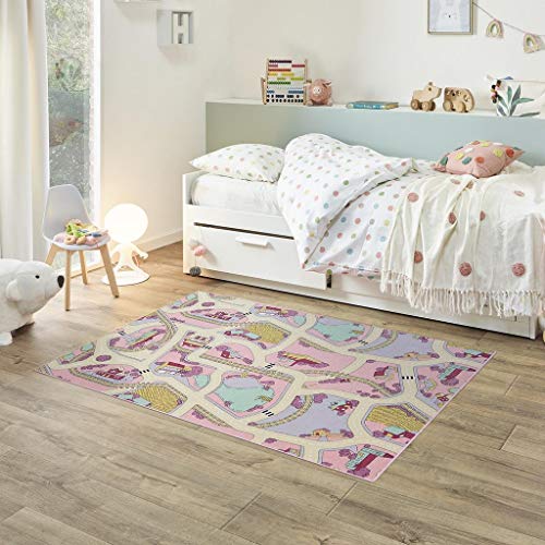 Fabriq Alfombra de Juego Antideslizante de Circuito, Alfombra para Dormitorio, Habitación Infantil y Sala de Juegos, Niña,...