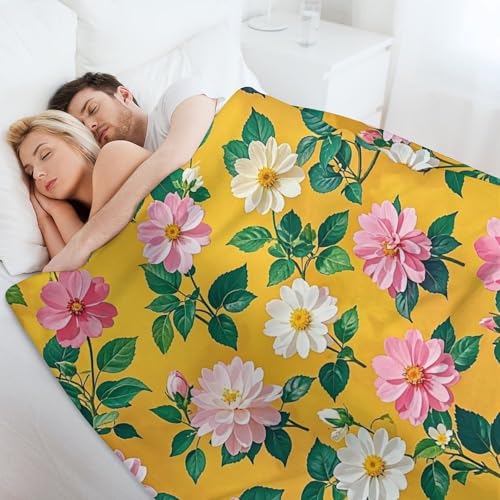 Couverture micro polaire rafraîchissante et légère motif vert
