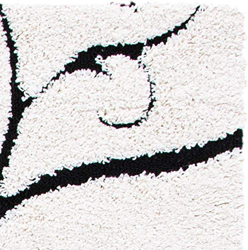 Image of Handwoven Microfibre 3D Rug for Living Room (Ivory & Black, 9 X 12 Feet, Microfibre)