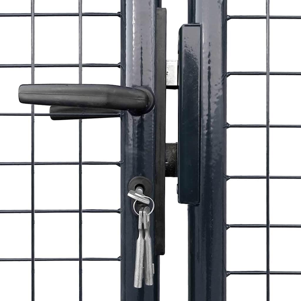 vidaXL Cancello da Giardino in Rete di Acciaio Zincato 300x200 cm Grigio