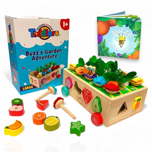 Image of Montessori Wooden Educational Toys for Toddlers, Boys and Girls Age 1-3, Shape Sorting & Preschool Learning Toy, Anti-Chocking First Birthday Gifts, Fine Motor Skills Development
