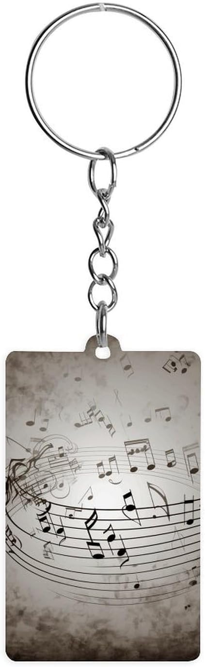 Music Note Wall Clear Acrylic KeyChain