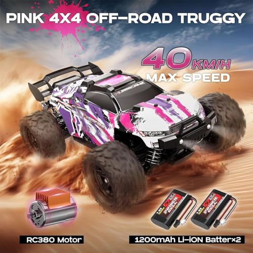 Image of Samtop 1:18 High-Speed Remote Control RC Car, 40+ KM /H 4WD Off-Road RC Truck, Includes Rechargeable 1200mAh Batteries, Aged 8-12. This Makes it an Excellent Gifts Option for Birthdays