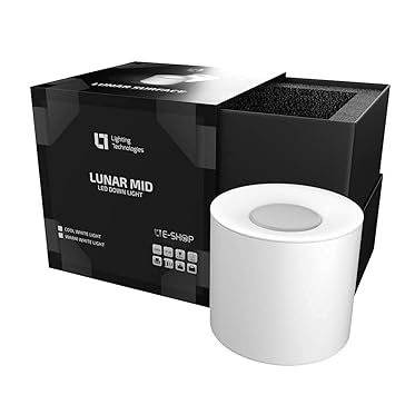 Lighting Technologies Lunar 12 Watts Round Cool White Led Surface Mounted Ceiling Light for Home,Office,Kitchen, Hallway, Living Room. Flush Light Fittings for Ceiling,No False Ceiling Required