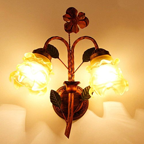 Lámpara de pared doble rústica GZ: luces de cabecera y apliques de pasillo vintage
