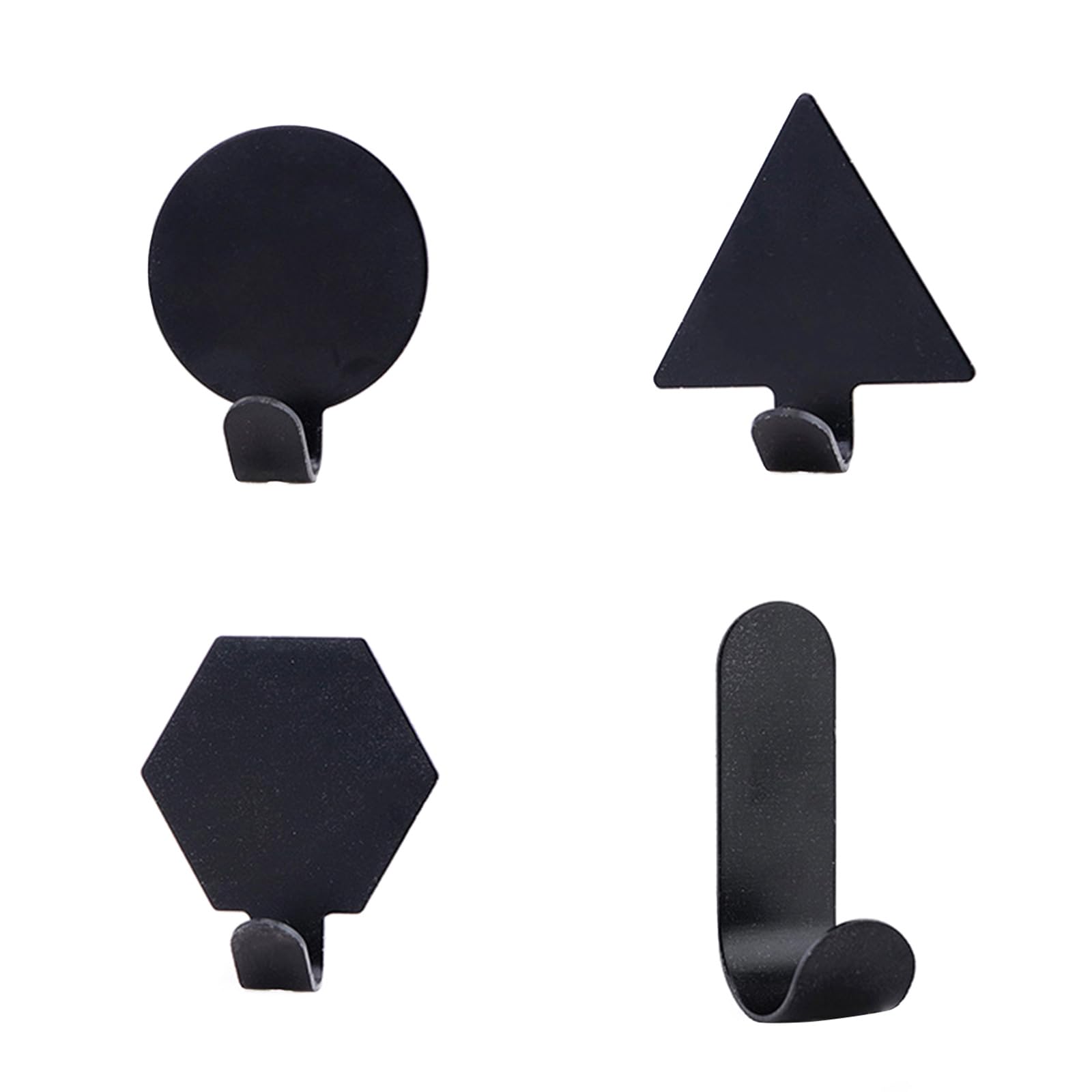 Xuqizzpp Black 4Pcs Metal Wall Hook Seamless Power Auto Adhesive Hanger Clothes Hats Keys Hanger Strong