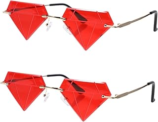 2 Pares De Óculos De Sol Irregulares Óculos UV Óculos De Sol De Baile Óculos Legais Para Homens Óculos De Moda Para Mulheres Óculos De Coração Óculos Sem Aro Para Mulheres Óculos
