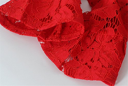 Mud Kingdom Toddler Girls Lace Dress Lightweight Flared Cuffs Party Elegant With Zipper Burgundy 4T #TOP3