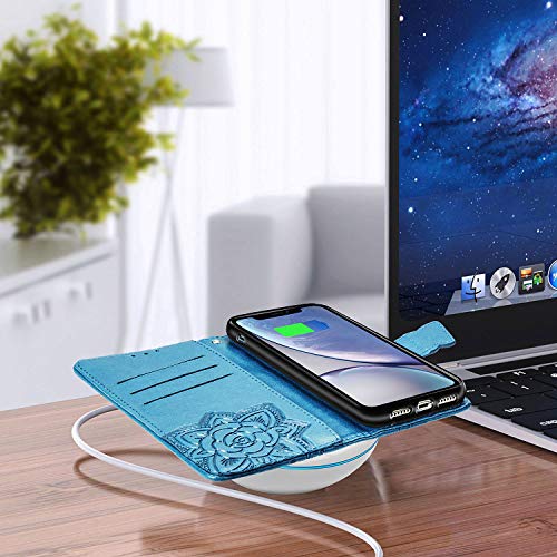Haotp T04111103 Galaxy A32 5G Case,For Samsung A32 5G Pu Leather Wallet Flip Protective Phone Case With Wrist Strap Card Slots Holder Pocket Emboss Butterfly Flower Stand Case thumb #7
