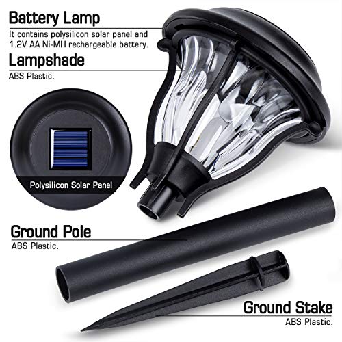 SOLPEX Solar Path Lights Outdoor, 6 Pack LED Solar Pathway Lights, Waterproof Solar Yard Lights for Yard, Patio, Landscape, Walkway (Warm White)