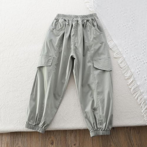 Boys Elastic Waist Sweatpants Teens Baggy Outdoor Hiking Athletic Harem Joggers Lightweight Casual Cargo Pant Pockets2