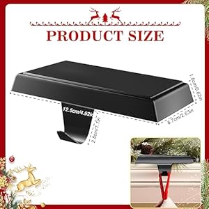 3-Pack Christmas Stocking Holder Bases - Mantel Stocking Hangers & Hooks for Fireplace Stand, Hanging Holder, Weighted Hangers for Xmas Holiday Decoration (Black, 3) 3 Pack Christmas Stocking Holder Bases Mantel Stocking Hangers Hooks for Fireplace Stand Hanging Holder Weighted Hangers for Xmas Holiday Decoration Black 3