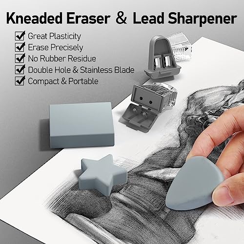 Fourcandies 2Mm Mechanical Pencil Set With Case, Artist Lead Pencil Metal Lead Holder With 60Pcs Graphite Lead Refill (Hb, 2H, 2B, 4B, Color) Kneaded Eraser, Sharpener For Writing, Drawing, Sketching #TOP4