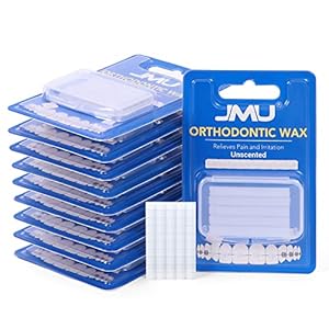 Braces Wax,10 Pack JMU Orthodontic Wax for Braces & Aligners, Precut 500 Wax Dots, Dental Wax Unscented