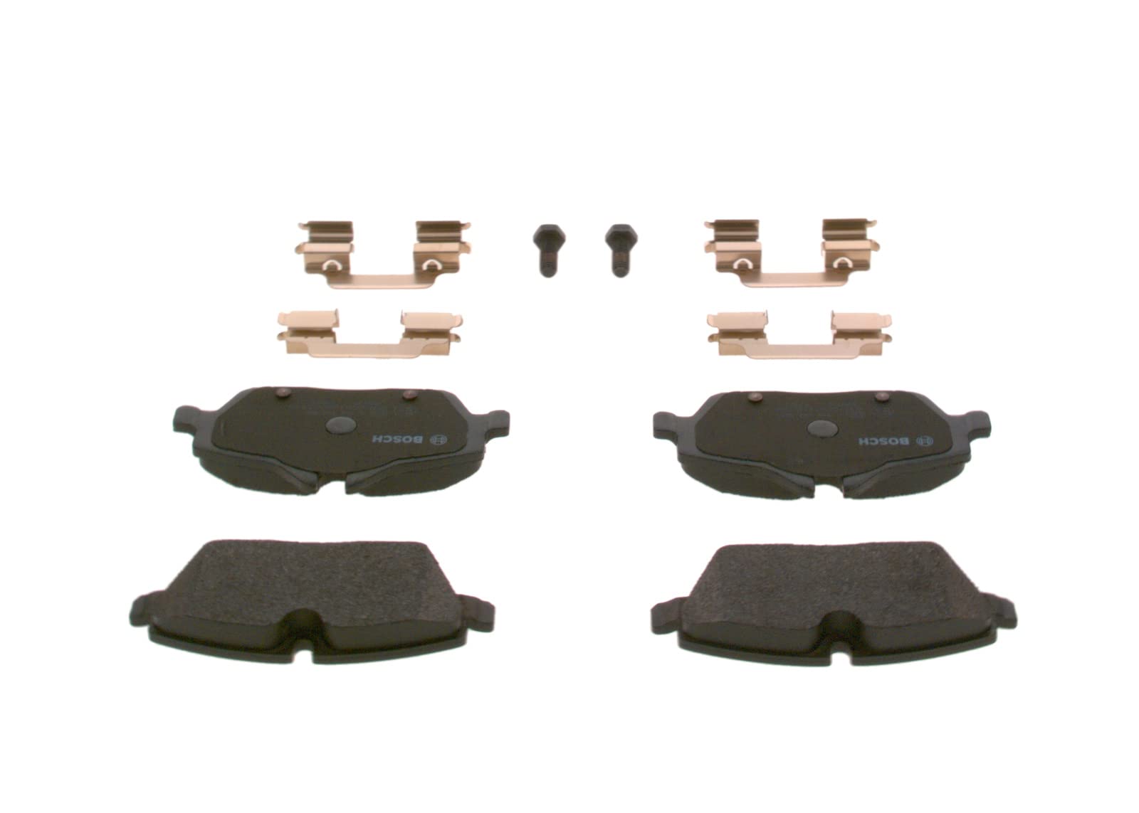 Bosch BP1030 - Pastiglie Freni Auto, Delantero - Calidad Bosch - Reducción de Ruido y Polvo - Certificación ECE-R90 - Sin Cobre - 1 Juego de 4 Pastillas - Con Accesorios