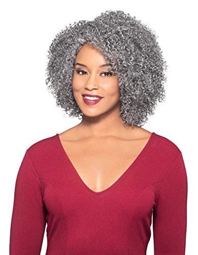 Alina Wig Color FS4/27 - Foxy Silver Wigs 14" Shoulder Length Tight Curls Human Hair African American Womens Lightweight Average Cap