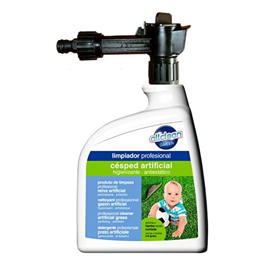 Flower Limpia Césped Artificial de FLOWER, Aplicación Directa, Higienizante y AntiEstático, Profesional, Conexión Manguera, 1L, Aroma a Césped Natural - 13x7.2x24 cm