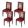 Horaldaily 4pcs christmas dining chair covers silent night stretch removable washable slipcover chair protector for dining room home decor  urban country home decor
