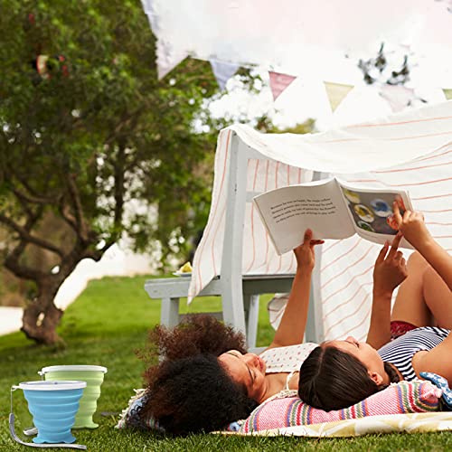 Zcsiborui 2 Pcs Collapsible Cup, Silicone Travel Cup, Expandable Folding Camping Drinking Cup Lids Reusable Small Lightweight Portable Mugs Cup For Travel, Camping, Hiking #TOP4