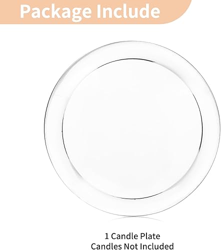Miniatura 7 de NUPTIO Plato de vidrio para velas de pilar 1 bandeja transparente de 3 mechas de 7 pulgadas, plato redondo para velas de pueblo para aperitivos,