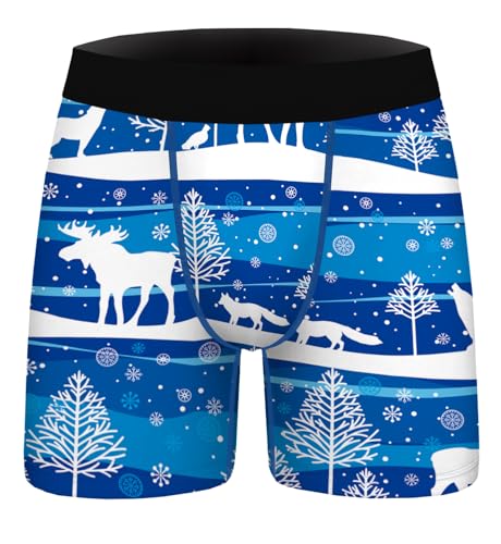 Aueyan Christmas Underwear for Men,Funny Holiday Boxers Ugly Xmas Costume Boxer Brief