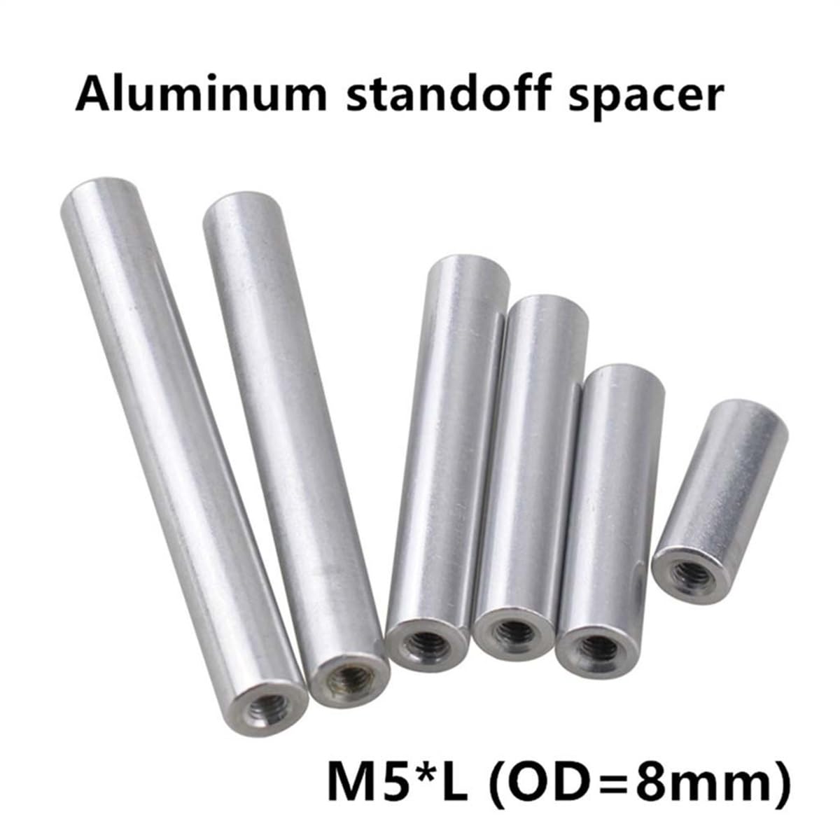 Sourcing Map 20x Aluminium Abstandshalter - 10mm Außen-Ø, 5mm Innen-Ø, 1/8" Länge