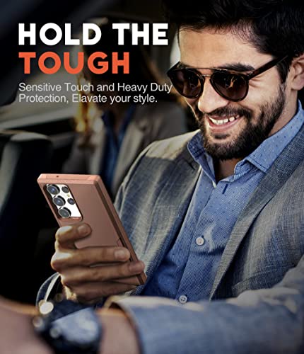 Nallot For Samsung Galaxy S23 Ultra Case, [2 Layer Structure Protection] [Military Grade Anti-Drop] Lightweight Shockproof Protective Phone Case For Galaxy S23 Ultra 5G 6.8 Inch' 2023-Light Brown #TOP2