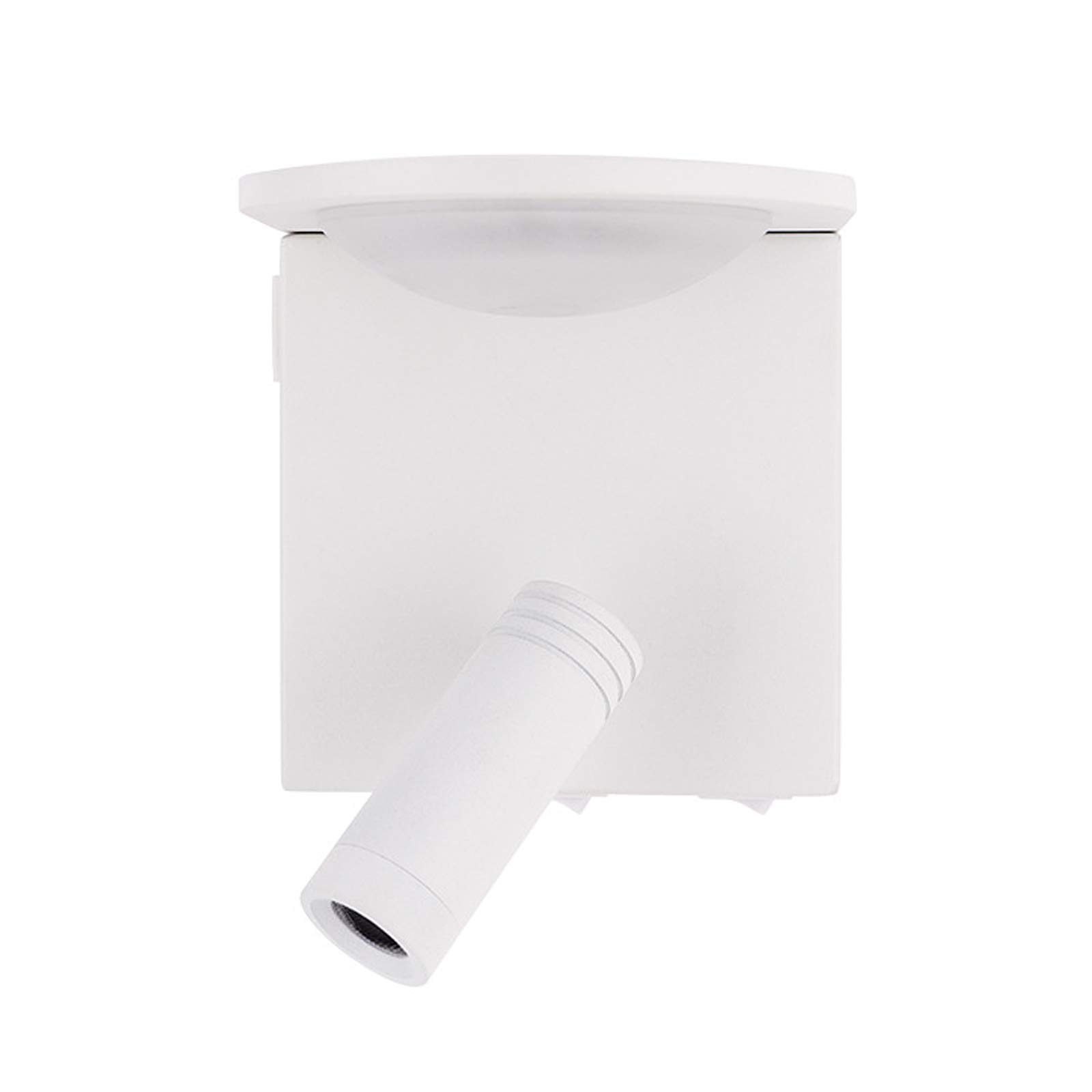 Lámpara de pared Lámpara de pared con estante, Lámpara de cama con USB, con foco de lectura ajustable, Foco de pared ajustable con interruptor, Lámpara de lectura de cabecera LED, 3W + 5W, Blanco