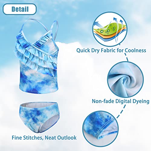 Image of Girls Tankini Swimsuits Two Piece Bathing Suit Hawaiian Ruffle Swimwear Set for Kids Girls 3-16 Years