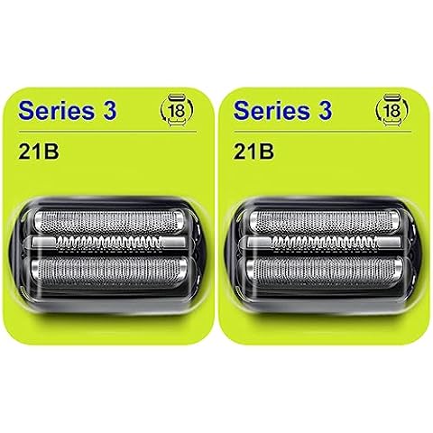 Series 3 Replacement Head for Braun Electric Shaver -21B- Compatible with Braun Electric Razors 300s, 310s, 3010BT (2 Pack) Cover