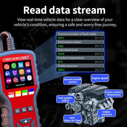 Herramienta de diagnóstico OBD2 multilingüe con prueba de sensor O2 3