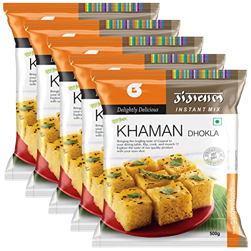 Image of Gangwal Khaman Mix 500g Pack Of 5 |Gujrati Khaman Dhokla Instant Mix | Ready-to-Cook Gujarati Snack | Soft & Spongy in Minutes | 100% Natural Ingredients | Gluten-Free | No Preservatives | Authentic Taste