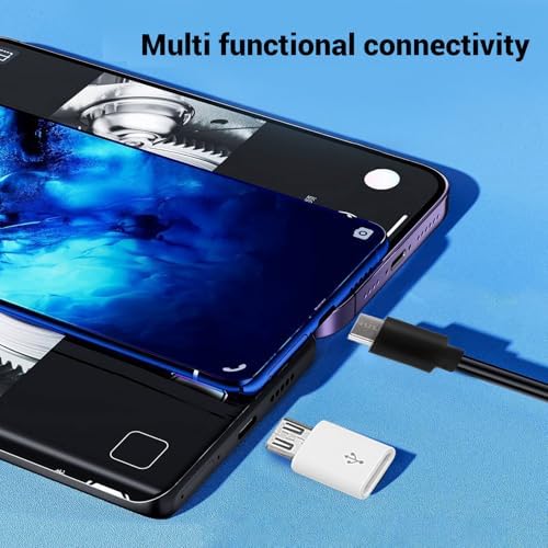 3 in 1 USB Endoscope, 7mm Diameter 2m Cable Fiber Optic Snake Camera for Phone, Type C USB MicroUSB Borescope Camera for Industrial Mechanical Pipeline Inspection