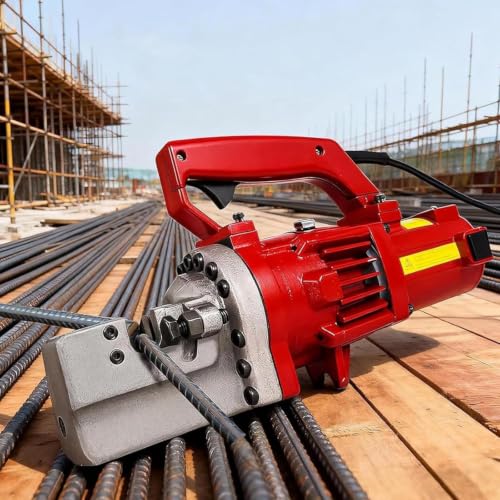Image of Heavy Duty Electric Hydraulic Rebar Cutter, Portable Steel Bar Cutting Machine Adjustable Bolt Design, 3.5s Speed For Construction And Reinforced
