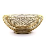 Metal Fruit Bowl Nordic Style Black or Gold Color , Made with Iron Mesh, Modern Centerpiece to Kitch