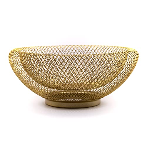 Metal Fruit Bowl Nordic Style Black Or Gold Color , Made With Iron Mesh, Modern Centerpiece To Kitchen Decor And Dining Table, Medium #TOP29