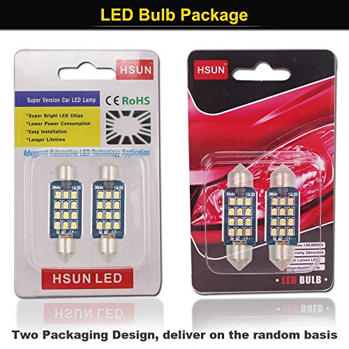 HSUN 36MM Bombilla LED Festoon C5W 6000K Blanco 2 Pack miniatura 7