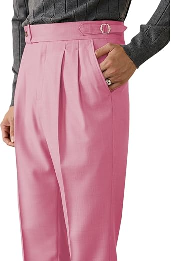 Mens Casual Pants Fit Trousers Groomsmen Slacks Lounge Gurkha Pants