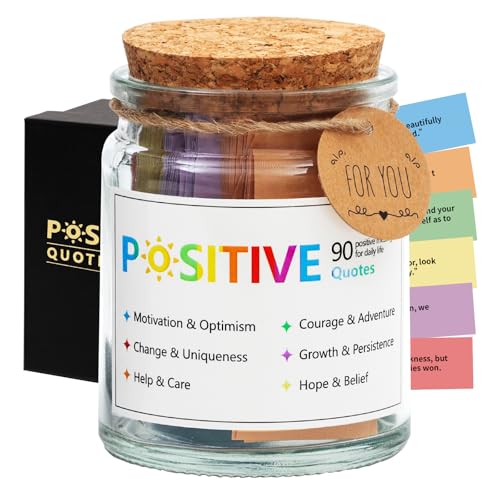 Positive Affirmations Jar 90 Colorful Positive Affirmation Cards for Women