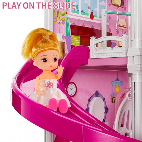 image for TEMI Villa Toys for 3 4 5 6 7 8 Years Old Girls - 4 Storeys 12 Rooms, 