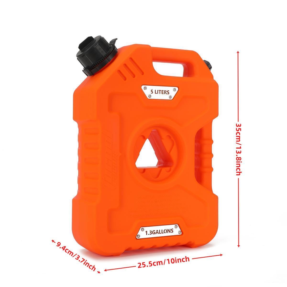 5L Portable Fuel Drum Canister Gasoline Container Reserve Plastic Petrol Tank Diesel Storage Can Fit for Motorcycle SUV ATV Cars Boat Offroad (5L Orange with Bracket 304SS)
