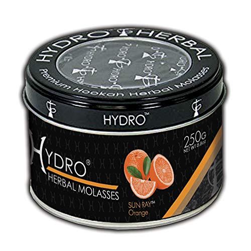 Hydro Herbal Hookah Shisha 250g Can - Sun RAY - Orange - [Premium Flavor - Tobacco Free, Nicotine Free] Sun RAY